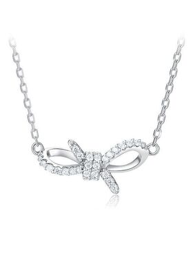 情结蝴蝶结镶钻女轻 少女配饰奢小众ins锁骨颈链设计感项链旭日链