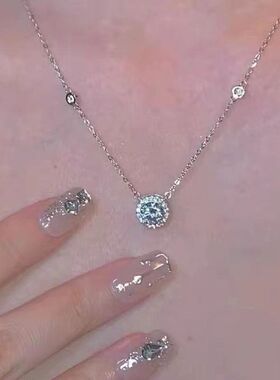 气质链送吊坠镶钻少女百搭甜美项链礼物钻超闪锁骨圆星点闺蜜女友