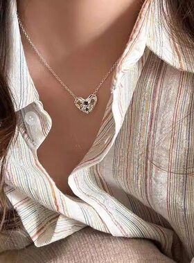 甜酷辣妹不锈钢项链锁骨女彩色