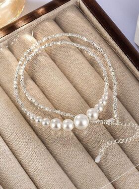 珍珠项链碎设计感精致渐变女士