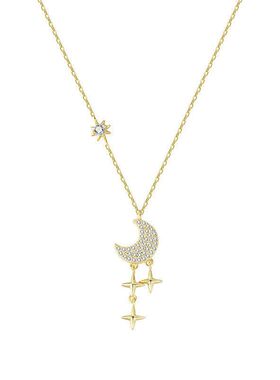 月亮流苏锁骨满钻小众ins奢女轻