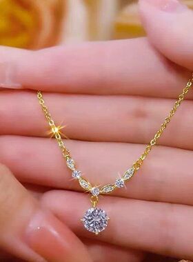 同款个性满钻链抖音锁骨项链礼物