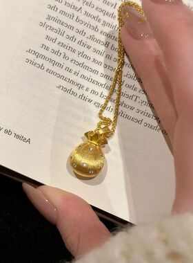 吊坠小福袋轻奢女拉丝新中式链