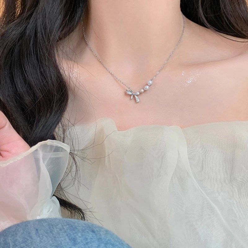 珍珠项链锁骨链轻夏天2024奢小