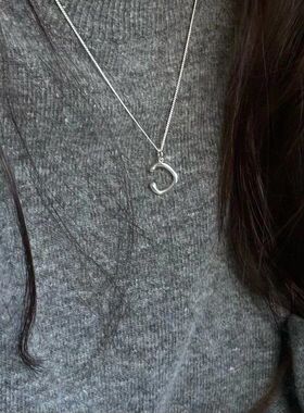女款项链锁骨极简大门同款椭圆