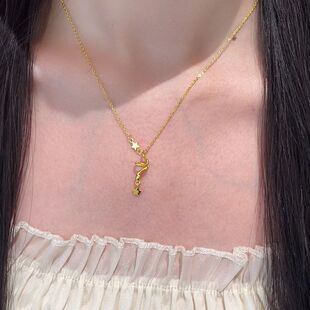 锁骨小星星金色链项链流苏配饰奢小众新中式女轻精致灵蛇潮毛衣链