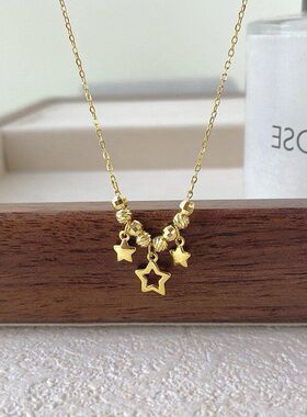 女轻奢星星吊坠流苏守护项链锁骨