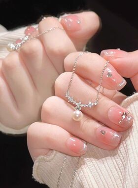 珍珠高级轻奢女吊坠锁骨法式2024时尚链花枝设计感新款锆石项链