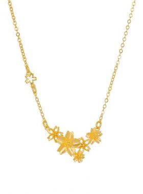 小众镂空锁骨女年颈链链花朵桃花