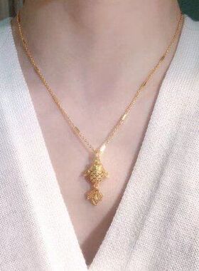 镂空新中式锁骨吊坠摆尾鱼跃龙门