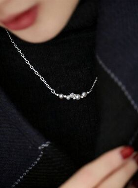 百搭锁骨项链珍珠锆通勤闪设计