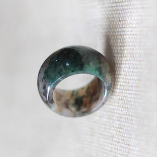 南阳独山玉戒指男款透水天蓝独玉指环天然玉石扳指饰品男女款式