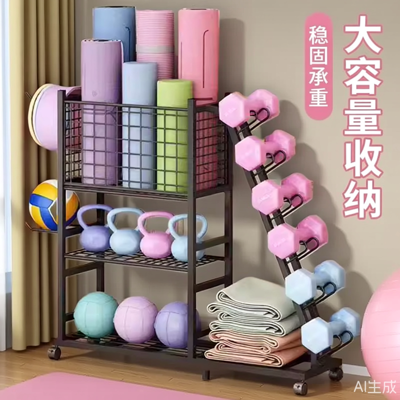 家用可移动多层运动器材收纳架
