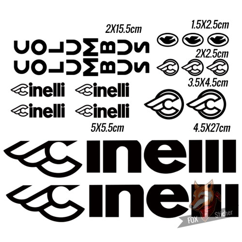 自行车架改装 CINELLI 轻量化装饰贴纸多种尺寸防水防晒多色可选