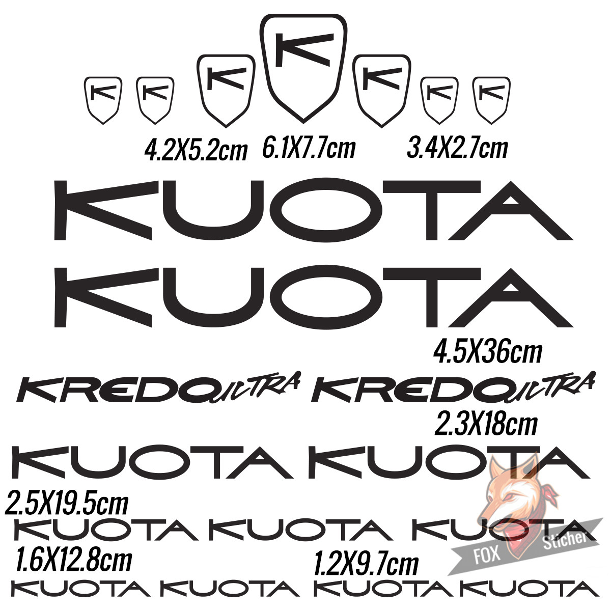 自行车架改装 KUOTA 轻量化装饰贴纸多种尺寸防水防晒多色可选
