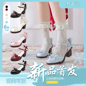 学院风日系洛丽塔小圆头女凉鞋 原创Lolita中跟lo鞋 浅口甜美少女鞋