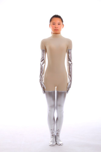 包邮高弹力银色舞台/性感长筒袜