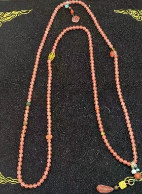 原创 天然红粉色冰飘南红斜跨链6.5mm女款饰品本命年礼物送女友