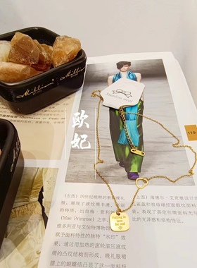 出口英国原单 镀18K金方牌fall in love爱心锁骨项链 不掉色
