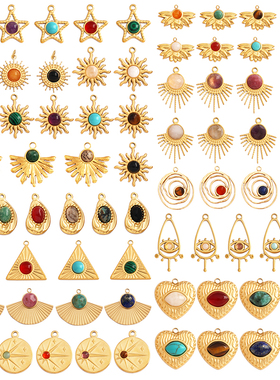 几何圆形吊坠星星爱心