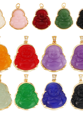 天然项坠水钻天然观音雕刻项坠