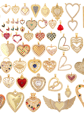 diy饰品配件925银微镶手链小吊坠