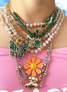 潮牌欧美流行打结棉绳项链