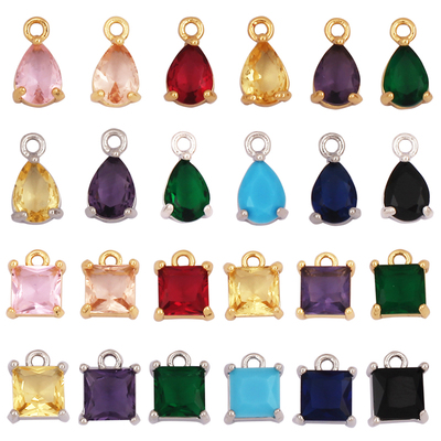 K48 DIY饰品配件 欧美风格 长方形 水滴 星星 几何 玻璃 挂件项坠