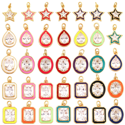 Масляная краска, прямоугольная геометричная подвеска в форме капли, коллекция 2021