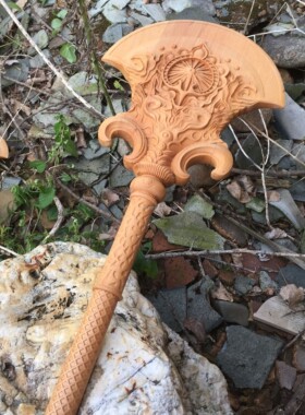 正品电视剧版三打白骨精沙僧禅杖实木雕刻手工纯电视道具周边cos