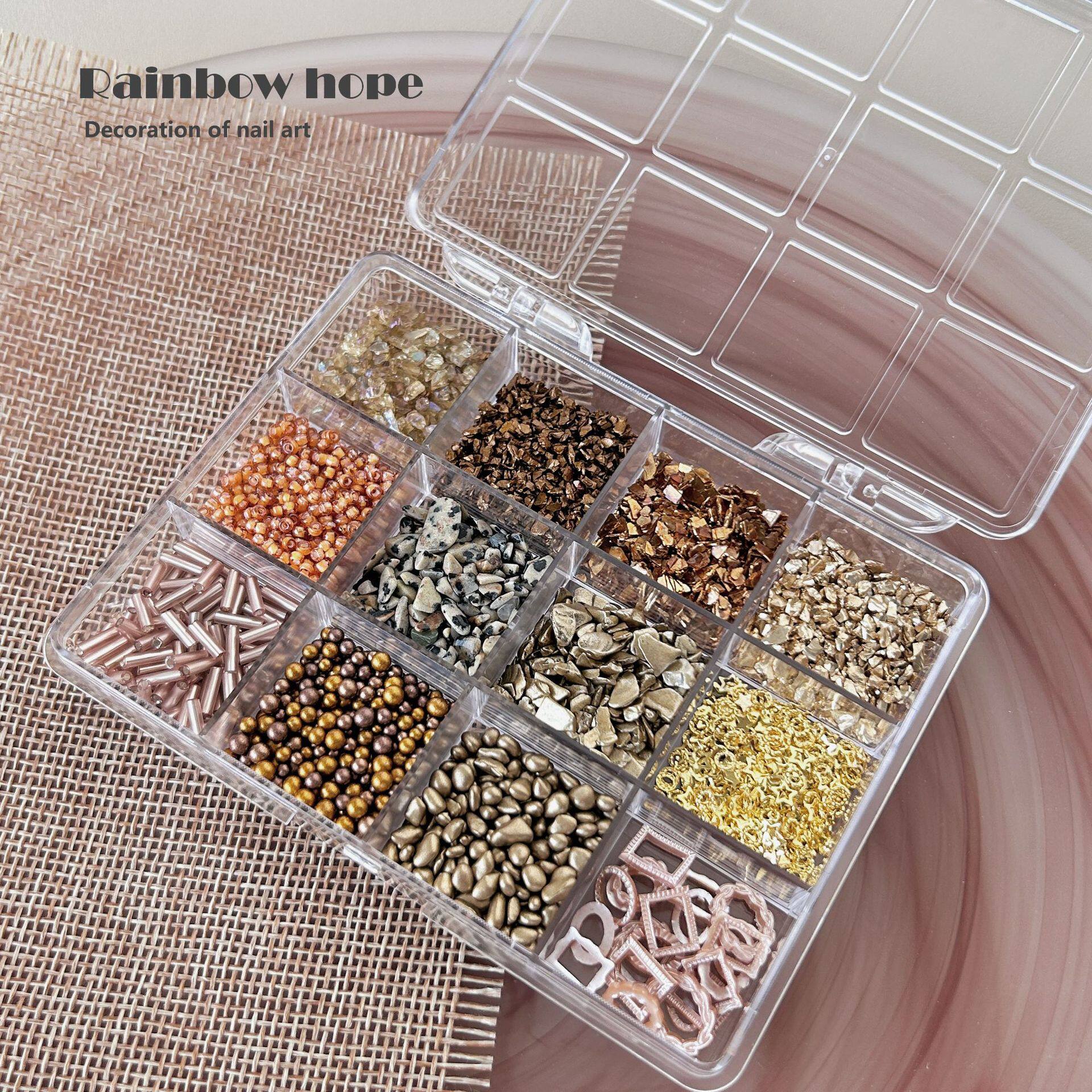 ins风DIY美甲素材套盒小红书爆款碎石美甲饰品手工穿戴甲材料包