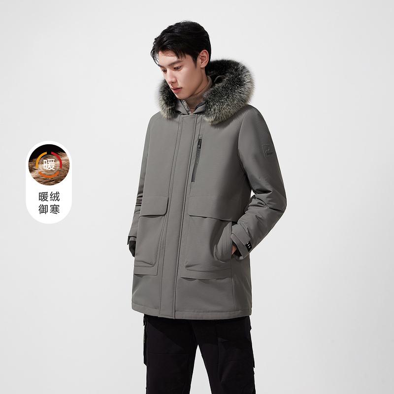 男士暖芯系列狐狸毛领加厚鸭绒服