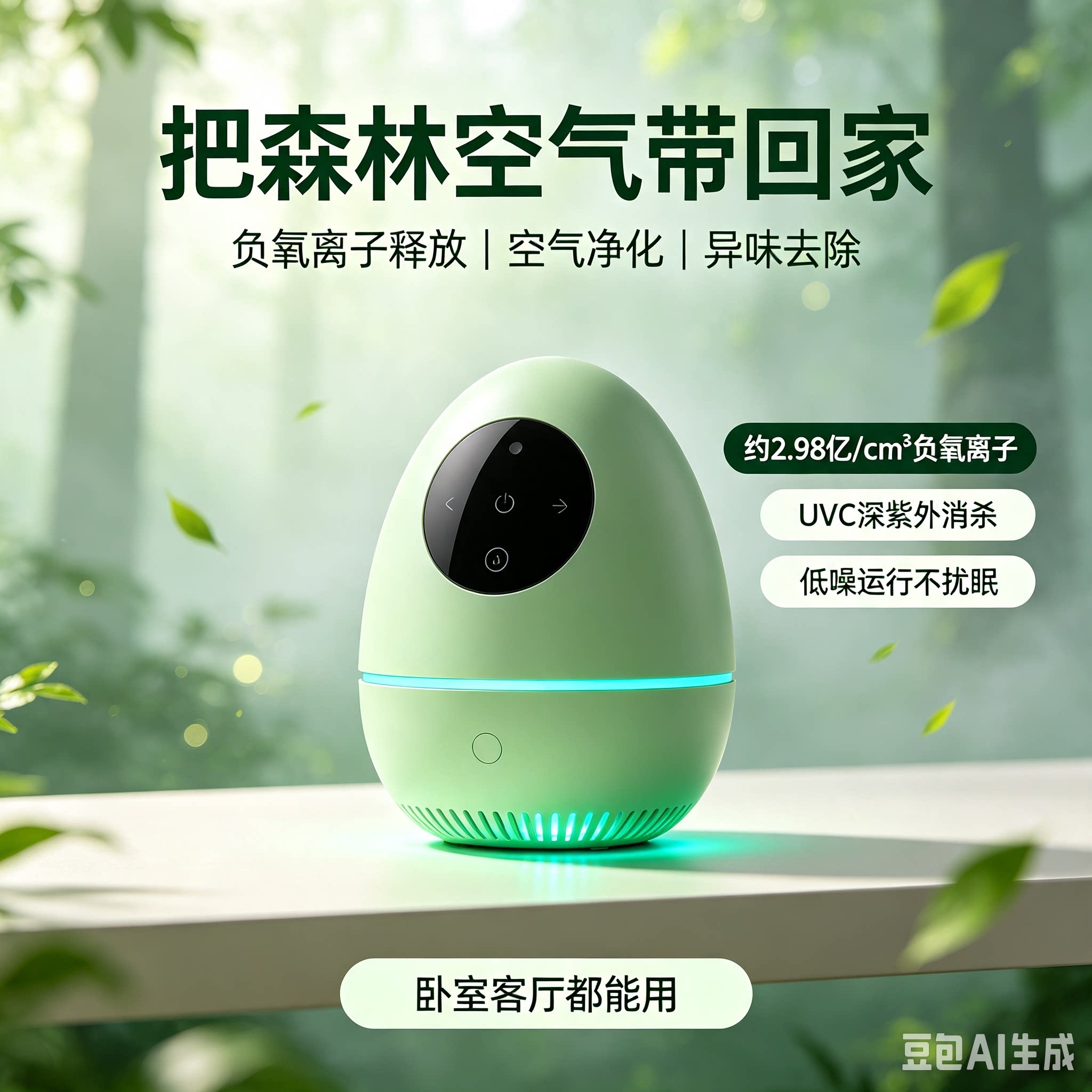 木林森空气净化器森林氧吧蛋睡眠