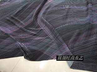 布料 摩登款 彩色动感花纹印花个性 褶皱面料 细软百褶皱不透明时装