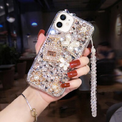 苹果17奢华香水瓶手机壳带钻iphone16proMax网红抖音同款15plus保护套13mini全包防摔女款xr硅胶14适用12新潮