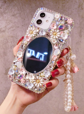 vivoX300奢华带钻手机壳X100S全包防摔女款S19网红补妆镜子x80pro+高档水晶S50闪耀s16e保护套4新潮S17软X200