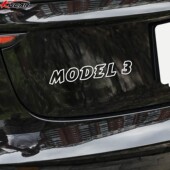 适用于特斯拉MODEL3 车尾车标字母标定制3d立体贴亚克力非金属