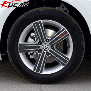 轮圈装 GTI专用轮毂贴纹改装 饰贴纸 高6 kucar大众高尔夫7