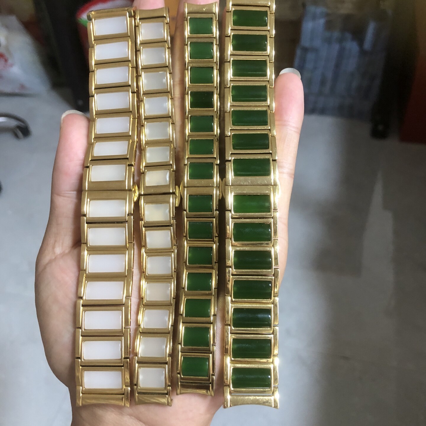 和田玉表带外蒙玉手表配件通用20mm玉石手表白玉碧玉手表带防掉色
