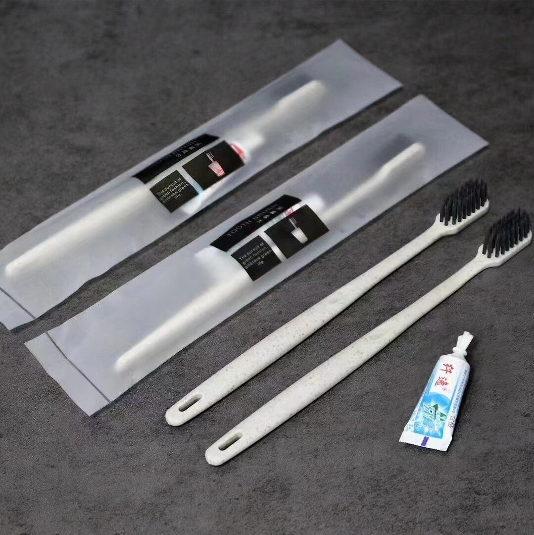 酒店一次性洗漱用品桔杆软毛牙刷宾馆客房牙膏牙刷套装2000套/箱