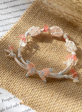 天然粉水晶手链甜美可爱水晶女