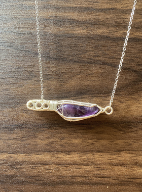 绕线原创个性气质吊坠天然石