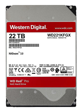 西部数据 WD   红盘 Pro 7200转 SATA接口 3.5英寸 WD221KFGX 22T