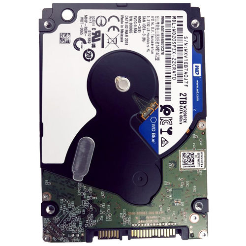 WD西部数据2TB 笔记本机械硬盘蓝盘 SATA 5400转2.5英寸WD20SPZX