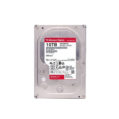 WD西部数据 PLUS 红盘 sata 3.5寸 台式机械硬盘 WD100EFGX 10T