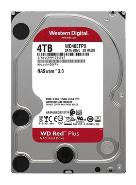 WD西部数据 PLUS 红盘 sata 3.5寸 台式机械硬盘 WD40EFZZ  4TB