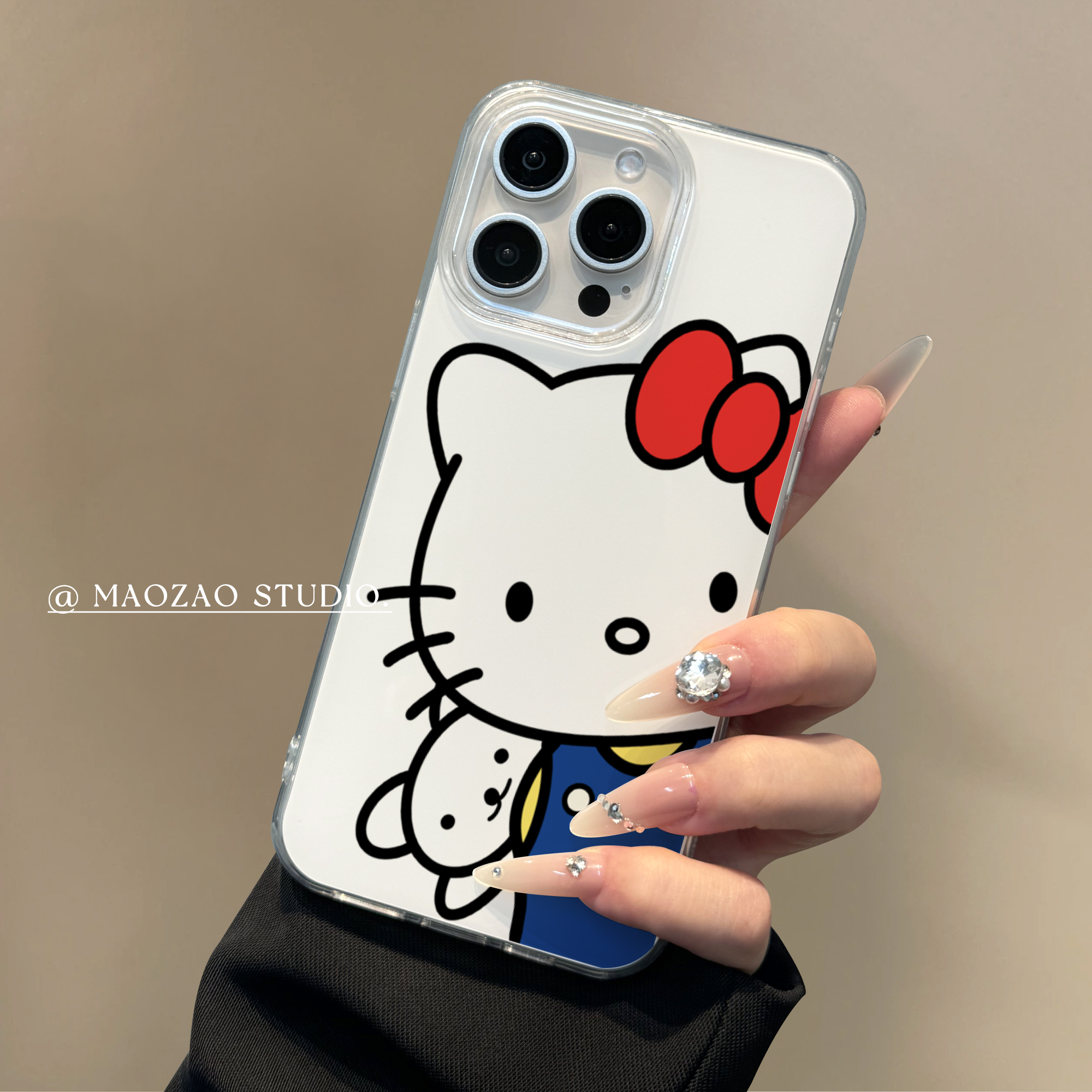 可爱HelloKitty适用苹果16手机壳15新款iPhone16promax创意14硅胶防摔12女imd软壳max透明软边13保护套xs/xr