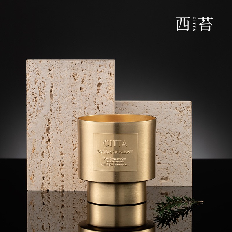 西苔木芯香薰蜡烛室内安神助眠大豆蜡精油香氛浪漫情调轻奢摆件