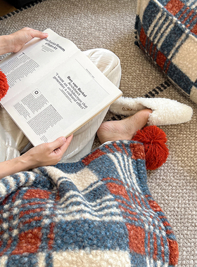 福笙原创超大毛球正版仿羊绒双面加厚保暖盖毯午睡毯复古沙发毯子