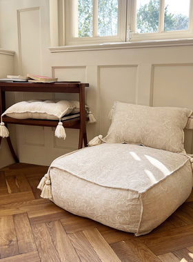 福笙原创亚麻坐墩重工刺绣墩子打坐蒲团可拆洗客厅脚墩露台民宿